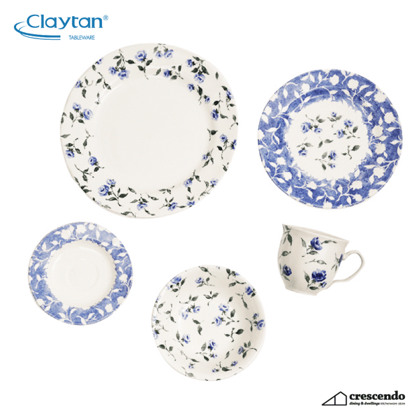 Claytan Floritrim Dark Blue 20pc. Dinner Set